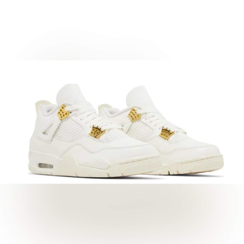 Women’s air Jordan retro 4s metallic gold and white